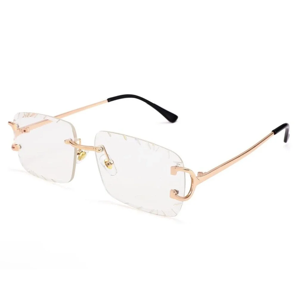 Men Sunglasses Clear Lens Eye Glasses UV Protection Trendy Hip Hop Sophisticated